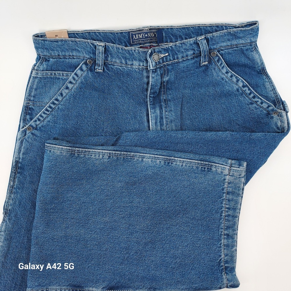 ARMY NAVY Carpenter Jeans Flannel Lined Titanium Denim Waist‎ 33 Inseam 32